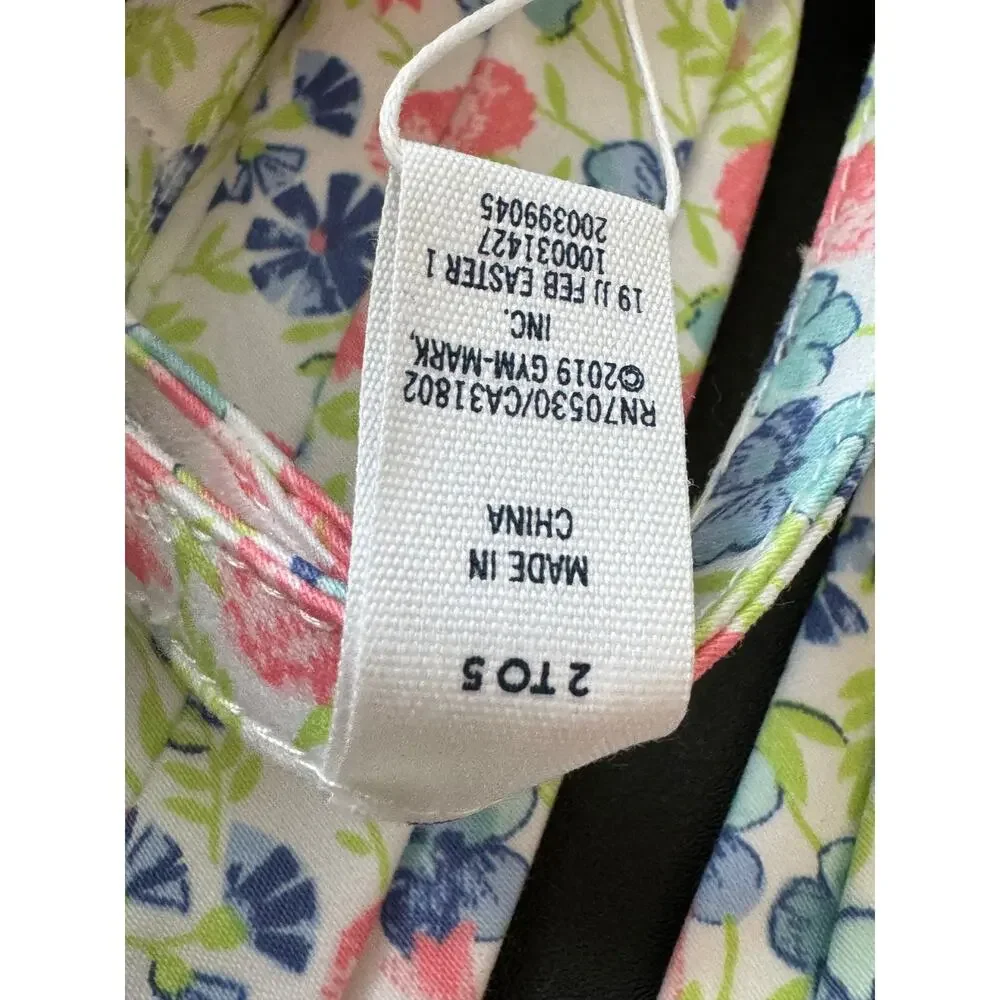 New Janie and Jack Boys White Ditsy Floral Tie Size 2-5